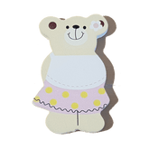 C&F Wooden Little Girl Bear Character - Polka Dot Skirt